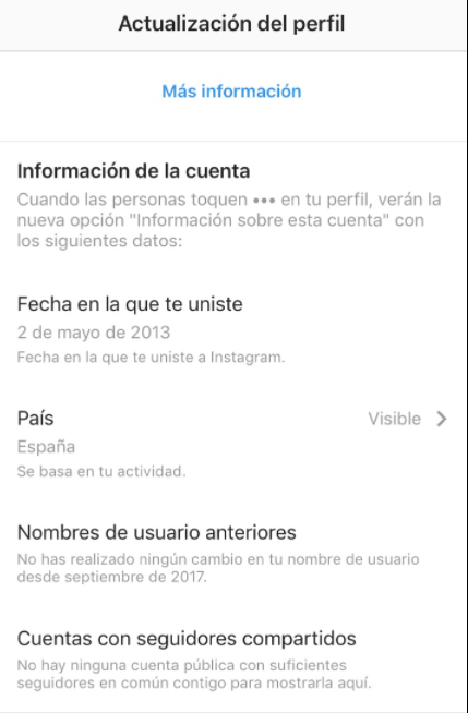 Los perfiles influyentes de Instagram mostrarán información adicional