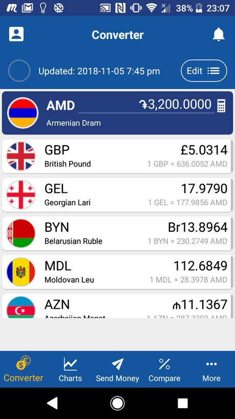 Aplicaciones móviles de uso offline y gratuitas imprescindibles para viajar XE Converter conversor de moneda