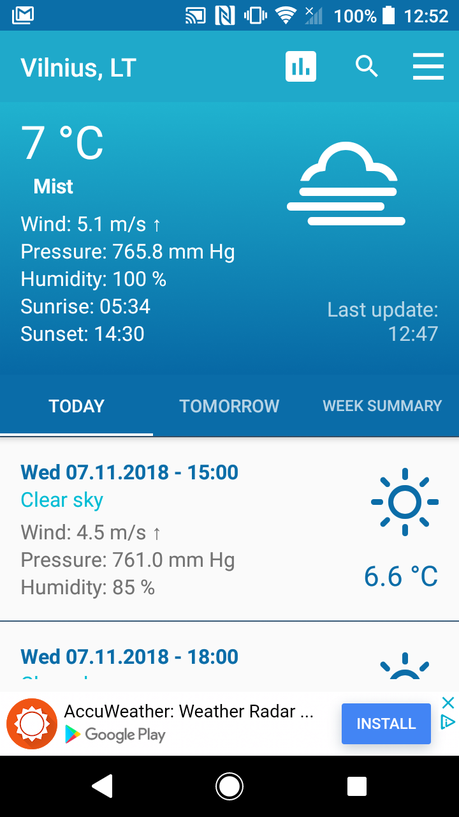 Aplicaciones móviles de uso offline y gratuitas imprescindibles para viajar Offline Weather