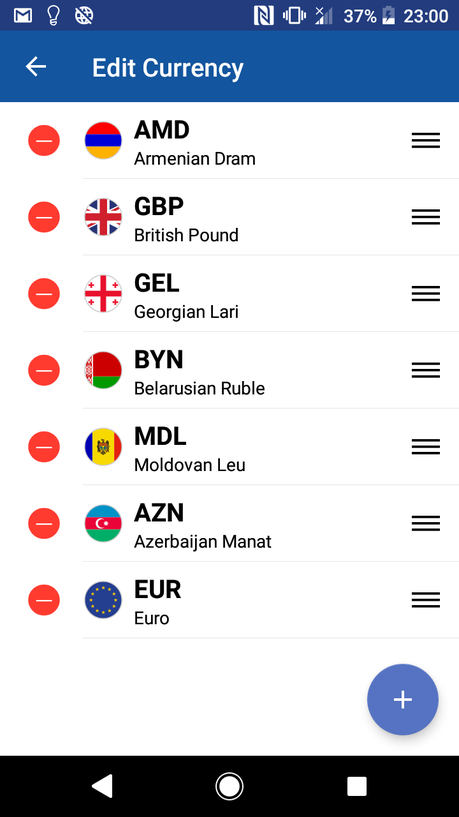 Aplicaciones móviles de uso offline y gratuitas imprescindibles para viajar Seleccion de monedas en xe converter