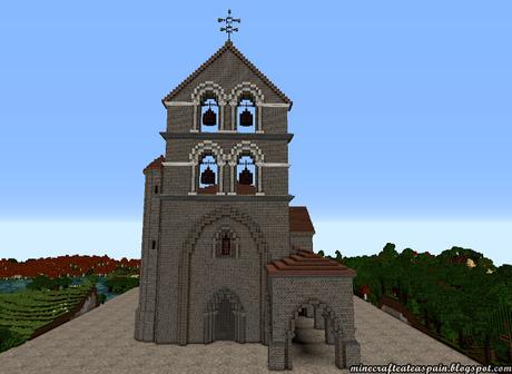 Réplica Minecraft de la Colegiata de San Salvador de Cantamuda, Palencia, España.