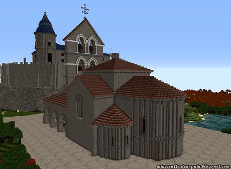 Réplica Minecraft de la Colegiata de San Salvador de Cantamuda, Palencia, España.
