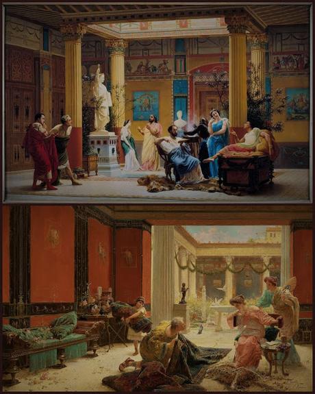 Oecus, exedra, diaeta, salones de recepción en la domus romana