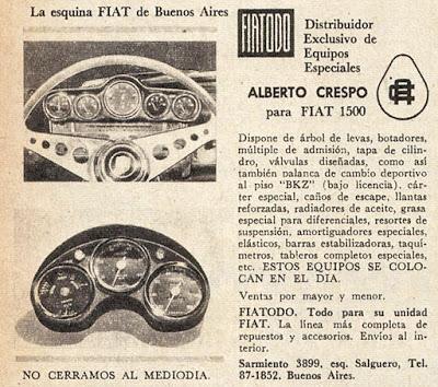 Tablero deportivo para Fiat 1500