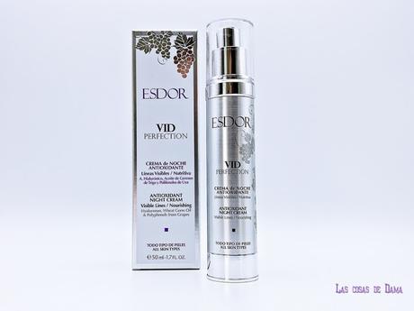 Crema de noche Antioxidante VID PERFECTION de Esdor Guapabox Diciembre beautybox rene furterer esdor rituals miriam quevedo lindt