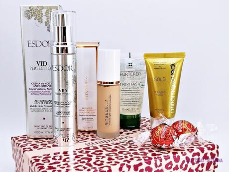 Contenido de la Guapabox de Diciembre Guapabox Diciembre beautybox rene furterer esdor rituals miriam quevedo lindt