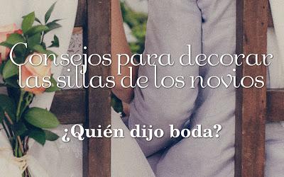 Cómo decorar las sillas de los novios