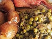 Confit pato guisantes francesa cebollitas glaseadas