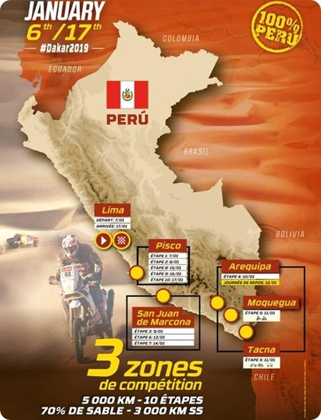El Dakar 2019 arranca con un nuevo y exclusivo recorrido dentro de los límites de Perú.