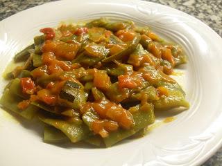 Judías verdes con pisto Judías verdes con pisto