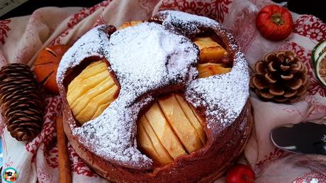 Tarta de manzanas y chocolate