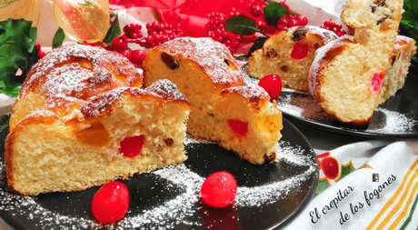 PAN BRIOCHE CON FRUTAS ESCARCHADAS Y PASAS