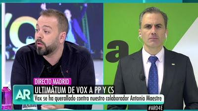 Choque entre Antonio Maestre y Javier Ortega Smith, de Vox.