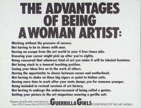 The Advantages Of Being A Woman Artist 1988 by Guerrilla Girls