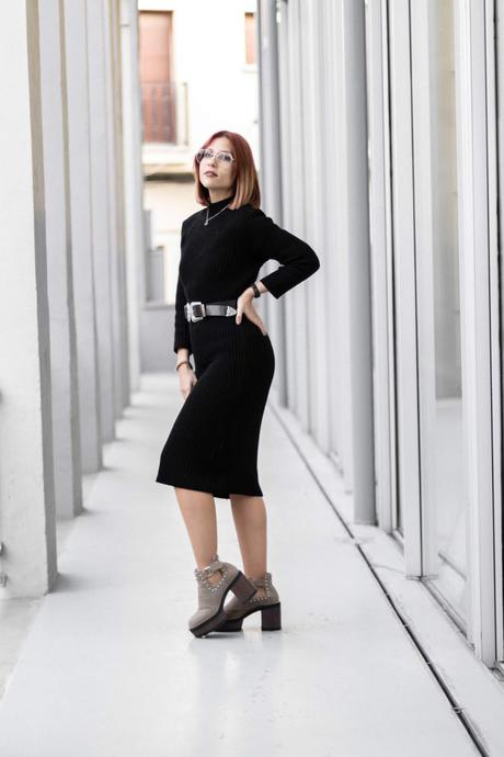MIDI BLACK DRESS MIDI BLACK DRESS