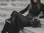 Back black-camel coat-midi skirt-clones moda
