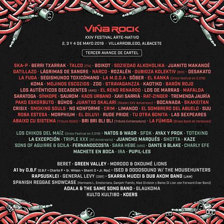Viña Rock 2019: Los Chikos del Maíz, Rozalén, Boikot, SFDK, Sôber, Green Valley, Mojinos Escozíos, Rapsusklei...