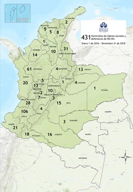 El riesgo de los defensores  y lideres