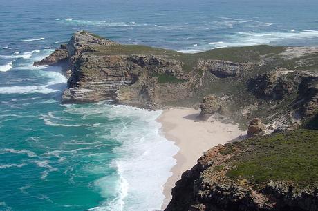 Mi reciente Gran Viaje a Sudáfrica & Botswana Acantilados y playa en Cabo Buena Esperanza