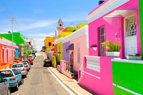 Mi reciente Gran Viaje a Sudáfrica & Botswana Casitas de colores en barrio Bokaap de Cape Town
