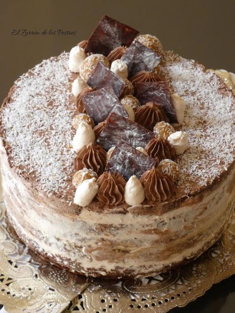 Naked Cake de Coco y Cacao (Sin azúcar)