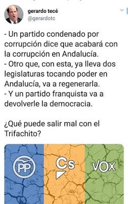 PP, C’s y Vox consiguen desbancar al PSOE en Andalucía, pero dejan muchas dudas.