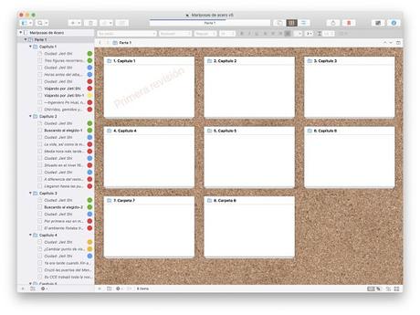 Como usar Scrivener modos de vista corcho