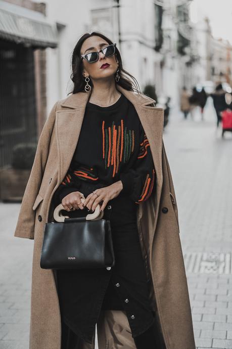 CAMEL COAT+MIDI SKIRT