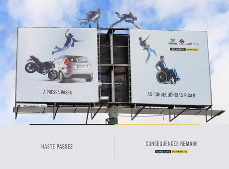 Estas impactantes vallas publicitarias muestran las consecuencias de los accidentes de tráfico