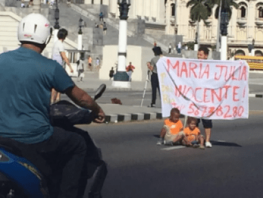 Cubano protesta frente al Capitolio junto a sus dos hijos y la policía lo detiene