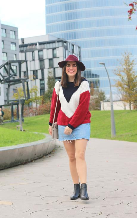 Outfit casual con jersey tricolor Outfit casual con jersey tricolor