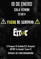 Concierto de Error 404 y Fuera de Servicio en Sala Venom