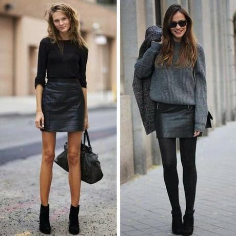 Outfits con falda negra