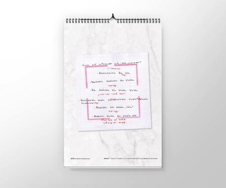 Este calendario rinde un homenaje al proceso creativo