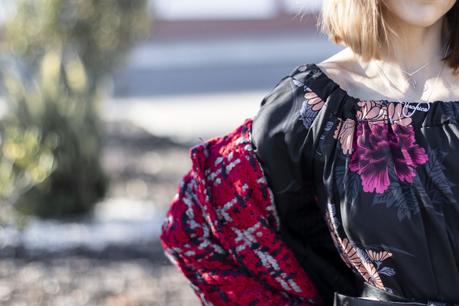 FLORAL SATIN DRESS