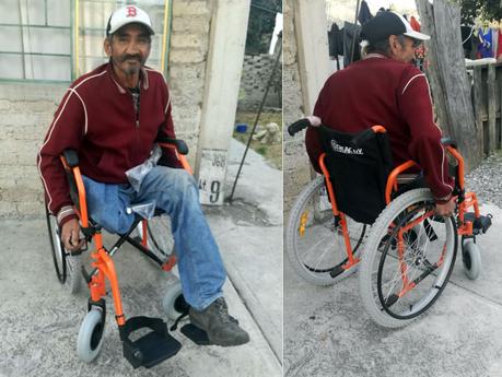 Don Bernardo recibió una silla de ruedas nueva. ¡Gracias a todos!