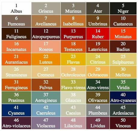 Nombres de colores en latín! (50 tonos)