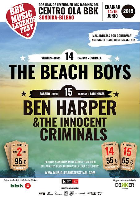 The Beach Boys, segunda confirmación del BBK Music Legends Fest 2019 después de Ben Harper