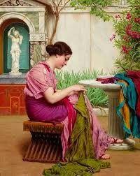 El trabajo textil de la mujer romana.