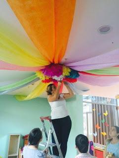 Tutorial cómo decorar techos de una fiesta usando telas - Paperblog