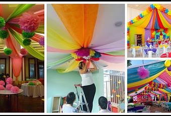 Tutorial cómo decorar techos de una fiesta usando telas - Paperblog