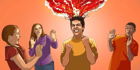 Unos jóvenes se alejan de su amigo por su mal genio