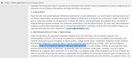 Licencia que deja claro que el contenido pasa a ser propiedad propia de ellos.