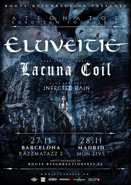 Eluveitie y Lacuna Coil, en noviembre en Barcelona y Madrid