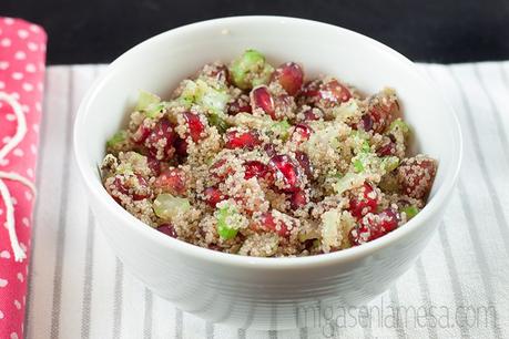 ENSALADA DE AMARANTO CON APIO Y GRANADA [ESAS BOLITAS QUE CRUJEN]
