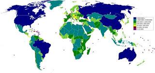 PAÍSES POR SUPERFICIE (de mayor a menor)