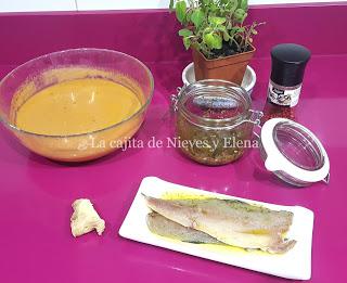 Sopa de tomate con caballa ahumada y salsa Vierge Sopa de tomate con caballa ahumada y salsa Vierge