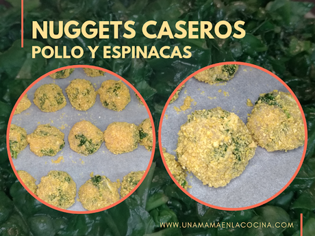 NUGGETS CASEROS de pollo y espinacas al horno