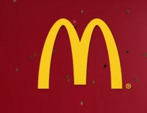 Icono de Macdonald's rojo y dorado