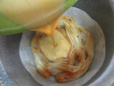 Volcar el flan Ruffle milk pie Olla GM